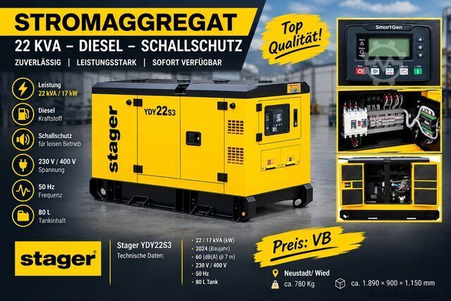 Stager YDY22S3|22 kVA|Diesel|Silent Stager Yorking YDY22S3
