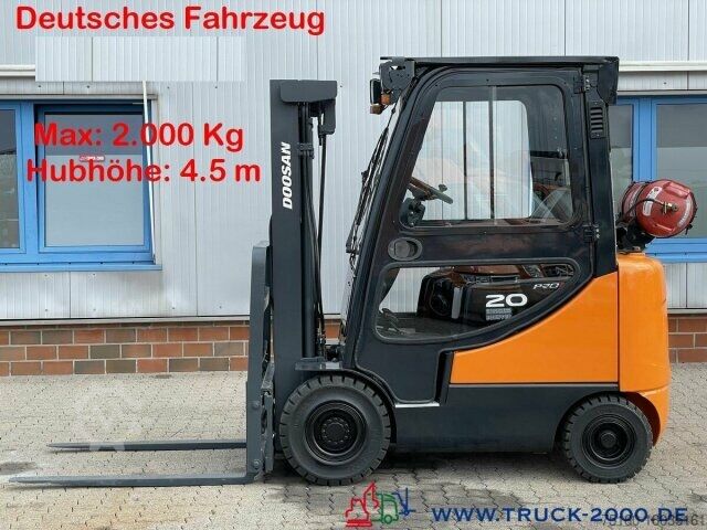 Frontstapler Doosan G20SC-5 Hubhöhe 4.5 m 2000 Kg 4505 h Neue Reifen