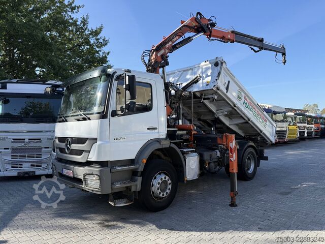 Dreiseitenkipper LKW Mercedes-Benz Axor 1829 K 4X2 Kipper mit Kran Atlas 125.2