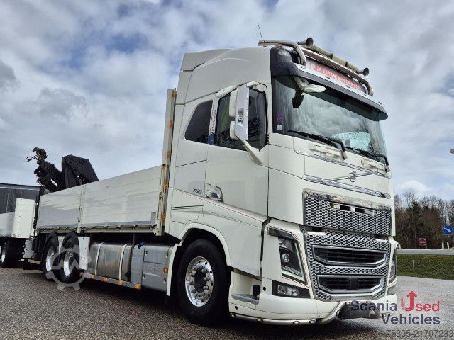 Flatbed truck Volvo FH 750 6X4 Hiab 232ES5 KOMPLETTZUG !!