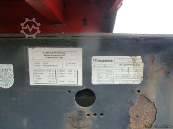 Anhänger-Wechselfahrgestell KRONE ZZ/DC07 TANDEM-LAFETTE, STANDARD,   BPW-ACHSEN, HECKABSTüTZUNG OHNE CONTAINER
