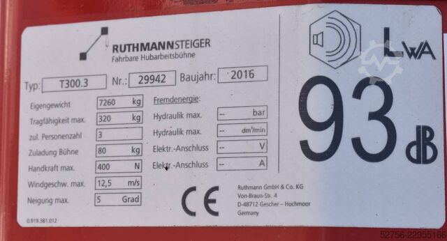 Truck aerial platform Ruthmann T300.3 (TÜV und UVV neu!)