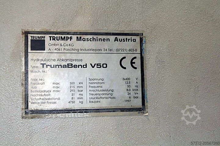 Press Brake Trumpf TrumaBend V50