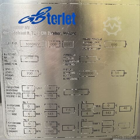Cooking vessel Terlet Cooking line