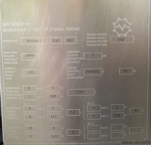 Cooking vessel Terlet Cooking line