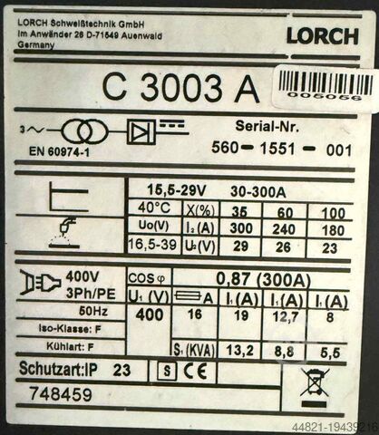 Schweißgerät LORCH C 3000 A