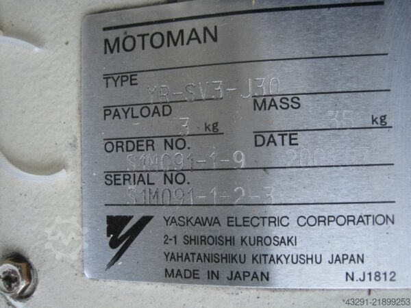 Industrial robot Yaskawa Motoman YR-SV3-J30