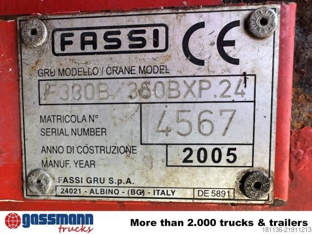 Flatbed truck Mercedes-Benz Actros 2646 LK 6x4, WSK, Kran Fassi F360BXP.24,