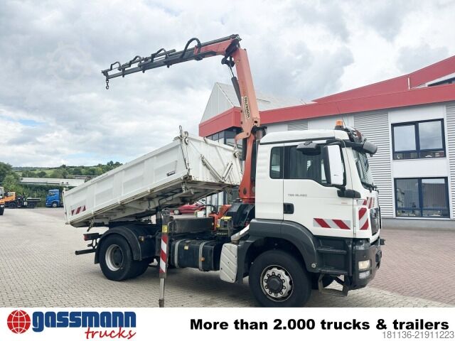 Tipper truck MAN TGS 18.480 4x4H BL, HydroDrive, AT-Motor, Kran