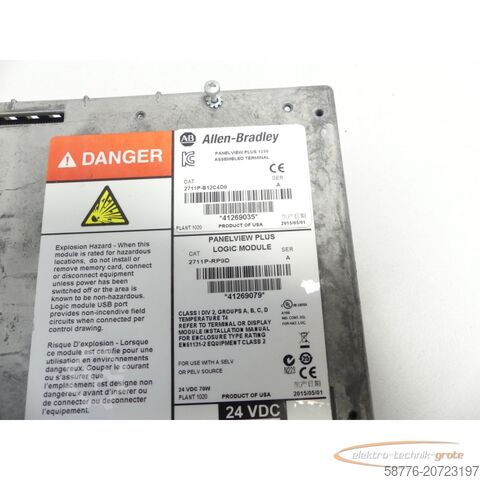 Component Allen-Bradley 2711P-RP9D Panelview Plus Logic / 2711P-B12C4D9 SN: 41269079