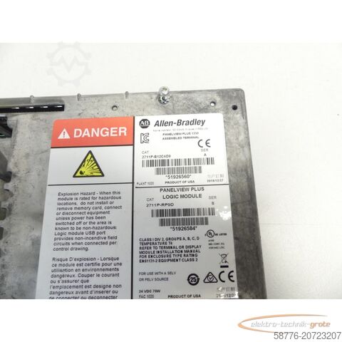 🏷️ Allen-Bradley 2711P-RP9D Panelview Plus Logic / 2711P-B12C4D9
