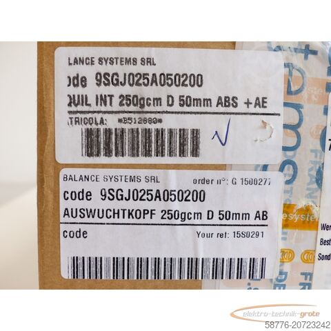 Component Balance Systems SGJ / 9SGJ025A050200 SN:B512880  !