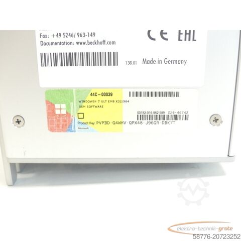 Component Beckhoff C6930-0050 Schaltschrank-Industrie-PC SN:3351156-002