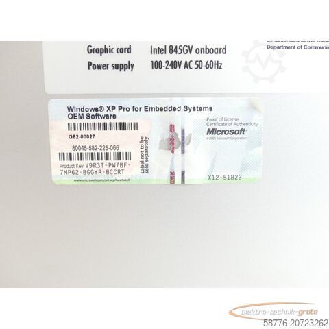 Component Beckhoff CP6503 Einbau-Panel-PC 19" SN:718200-001