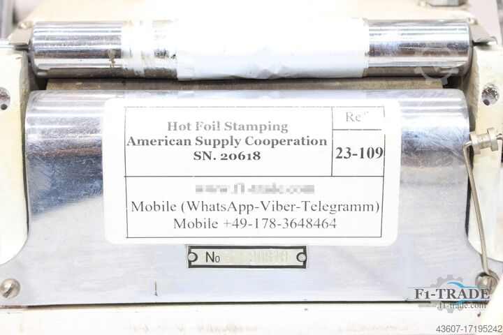 Heißfolienprägemaschine / Hot Foil Stamping American Supply HFS