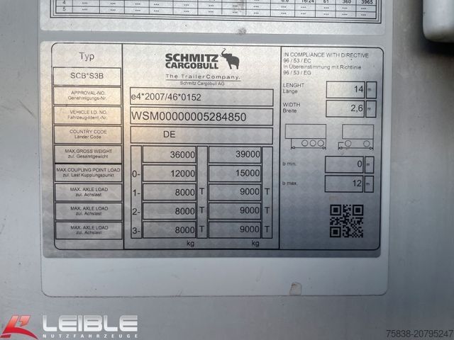 Kühlauflieger SCHMITZ CARGOBULL SKO24/L*Pharma*Doppelstock*Blumenbreit*Liftachse