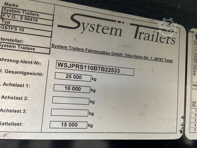 Curtain sided SYSTEM TRAILER City Citytrailer / Tautliner / Discbrakes / Ste...