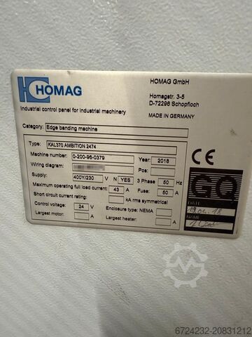 Kantenanleimmaschine HOMAG kal370 ambition 2474