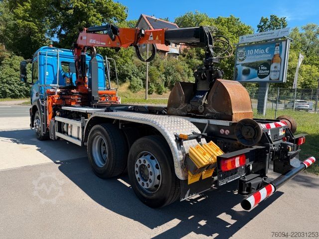 Truck mounted crane MERCEDES-BENZ Antos 2533 Abrollkipper KRAN FUNK lift/lenk