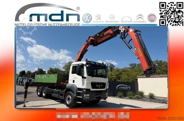 Tipper truck MAN TGS 33.440 6x4 KRAN 28m FUNK+Jib+Seilwinde 5./6.