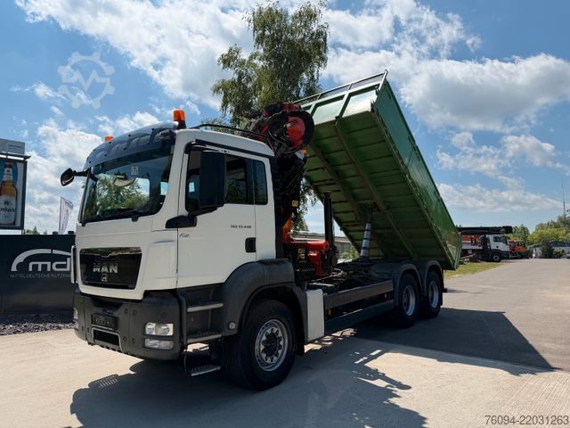 Tipper truck MAN TGS 33.440 6x4 KRAN 28m FUNK+Jib+Seilwinde 5./6.