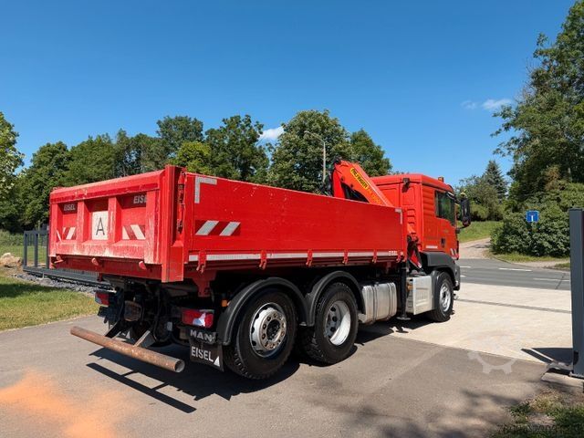 Three-sided tipper truck MAN TGS 26.420 6x2 Kipper KRAN Greifer lift/lenk AHK