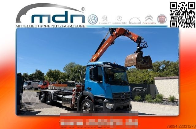 Tipper truck MERCEDES-BENZ Antos 2533 Abrollkipper KRAN FUNK lift/lenk