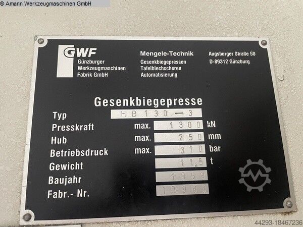 Abkantpresse - hydraulisch MENGELE HB 130-3