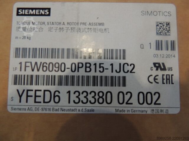 Torque motor Siemens 1FW6090-0PB15-1JC2 / YFED6 133380 02 00