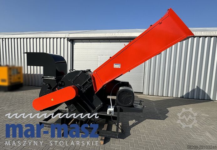 Drum chipper/shredder with 4 knives  