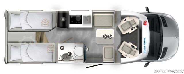 Semi-integrated camper EURAMOBIL Xtura 686 EF Timberline Dieselheizung