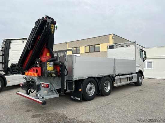 Flatbed truck VOLVO FH 500 6X2 EURO6, RETARDER, PRITSCHE, PALFINGER PK22002-EH