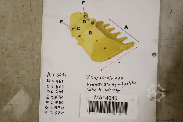 Radladerschaufel Kramer Breite 1650 mm