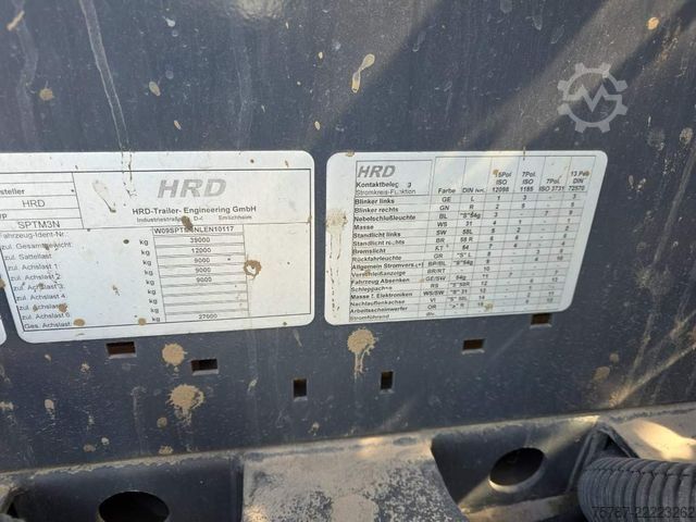 Tieflader-Sattelauflieger HRD Telesattel,nur 123.262 Km, r,Steckrungen