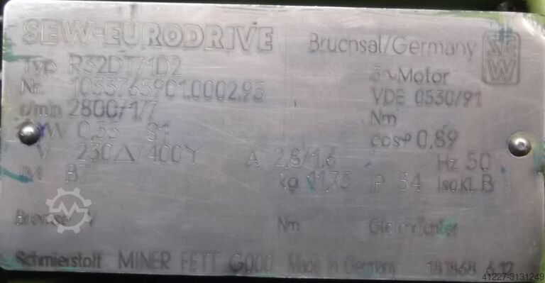 Geared motor 0.55 kW 177 rpm SEW Eurodrive R32DT71D2