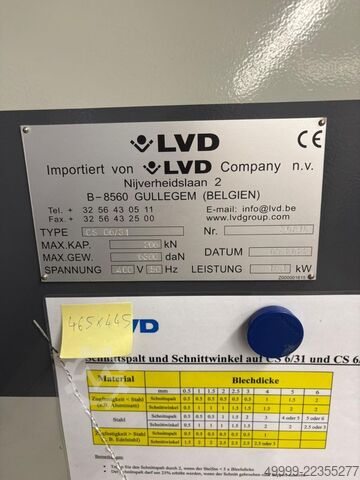 Hydraulische Tafelschere LVD CS 06/31