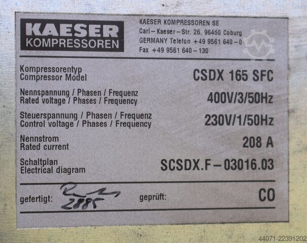 Screw compressor CSDX165SFC Kaeser CSDX165SFC