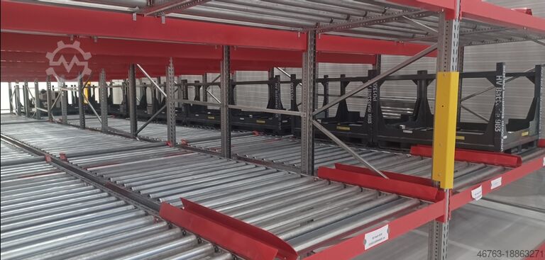 Durchlaufregal für Sonderladungsträger Hofmann Fördertechnik Palettendurchlaufregal