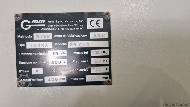Rotating head bridge saw GMM INTRA 36 CNC