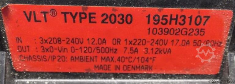 Frequency converter 2.2 kW Danfoss 2030 195H3107