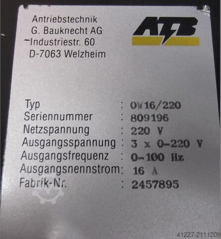 Frequenzumrichter 4 kW ATB OW16/220