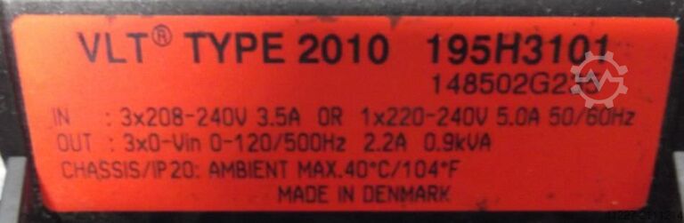 Frequency converter 0.55 kW Danfoss 2010 195H3101