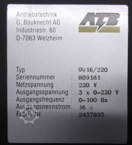 Frequenzumrichter 4 kW ATB OW16/220