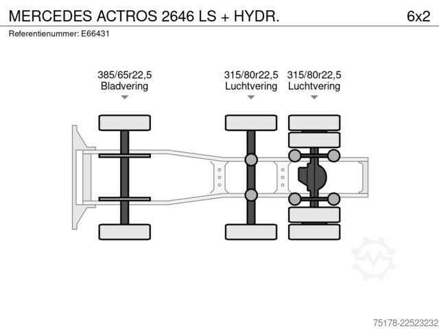 Standard tractor Mercedes-Benz ACTROS 2646 LS + HYDR.