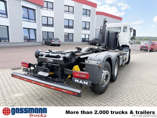 Roll-off tipper truck MAN TGS 26.430 6x4H-4 BL, HydroDrive, Lenk-/Liftachse,