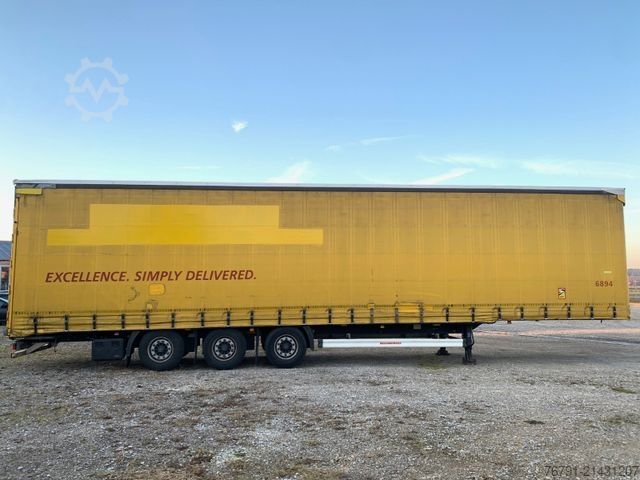 Open semitrailer with tarp KÄSSBOHRER Mega_ BPW_ Hubdach_ integrierte Alulatten_DHL