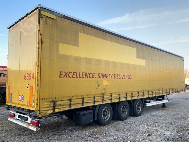 Open semitrailer with tarp KÄSSBOHRER Mega_ BPW_ Hubdach_ integrierte Alulatten_DHL