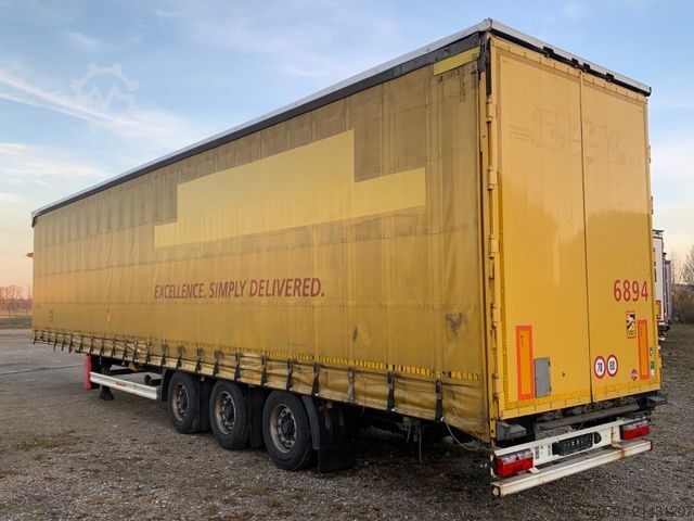 Open semitrailer with tarp KÄSSBOHRER Mega_ BPW_ Hubdach_ integrierte Alulatten_DHL