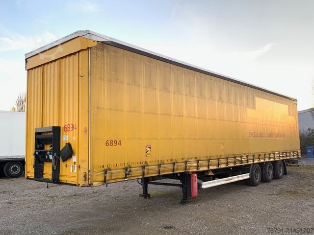 Open semitrailer with tarp KÄSSBOHRER Mega_ BPW_ Hubdach_ integrierte Alulatten_DHL
