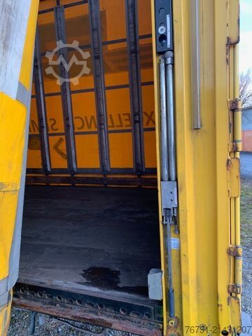 Open semitrailer with tarp KÄSSBOHRER Mega_ BPW_ Hubdach_ integrierte Alulatten_DHL